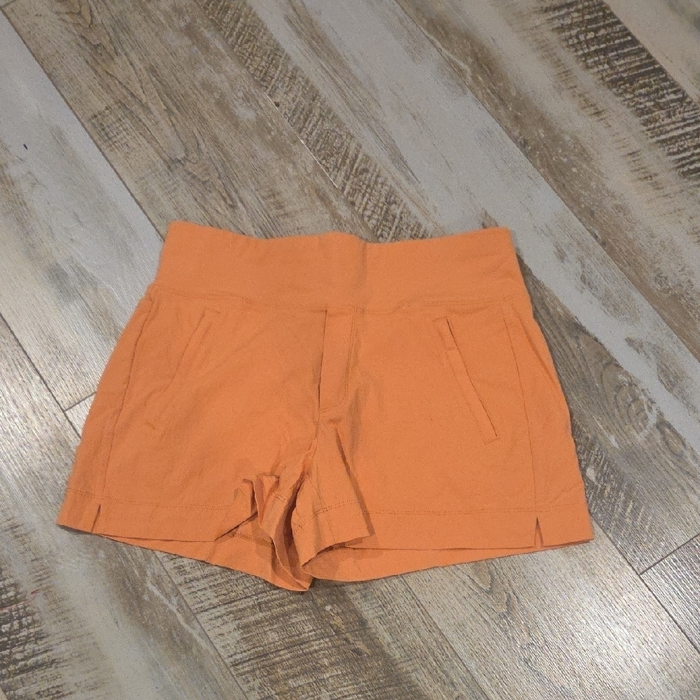 Athleta High Waist Orange Women's Shorts - Picture 2 of 6